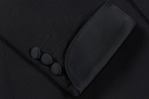 Black Wool Suit – Black lapel suits – Inspired by Classic Men’s Tuxedo Suits Plus Size